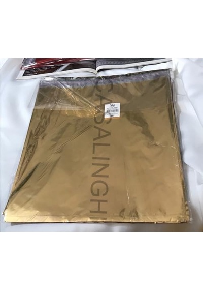 Gold Tek Renk Metalize Hediye Poşeti Bantlı 30x35 Cm 100'lü Altın Genel