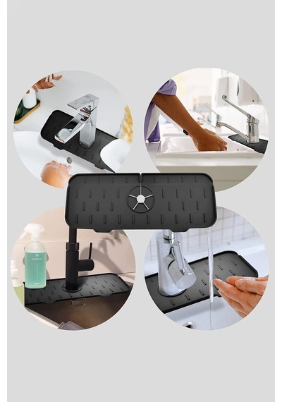Thentech Slikon Mat Kaydırmaz Sızdırmaz Lavabo Sızıntıları İçin Yeni Gri