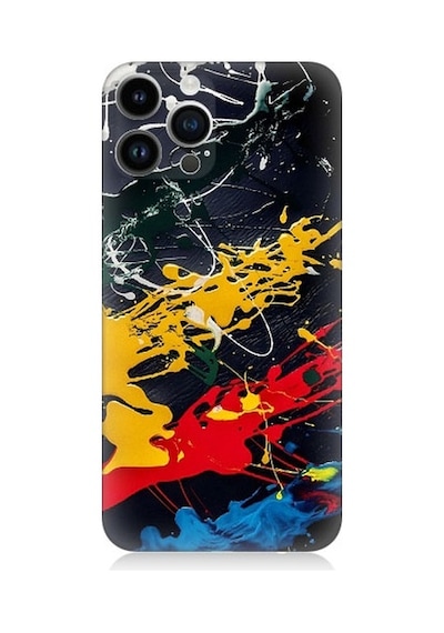 Apple Uyumlu iPhone 14 Pro Max Renkli Boya Darbeleri Desenli Silikon Kılıf