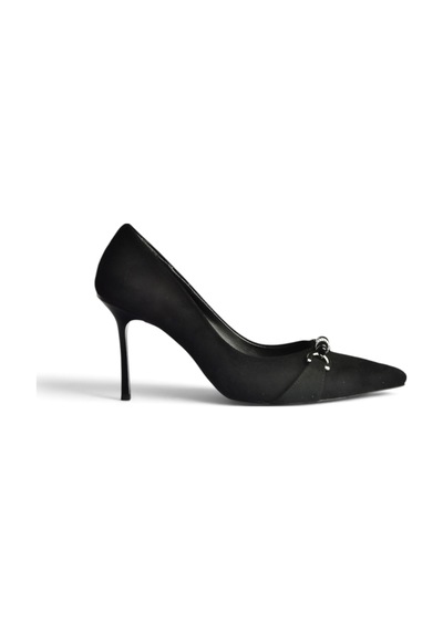 Fox Shoes Z676111102 Siyah Süet İnce Topuklu Kadın Topuklu Stiletto Ayakkabı