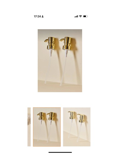 2 Adet Gold Sıvı Sabunluk Başlık Yedek Pompa Başlık Krom Gold Sarı Sarı