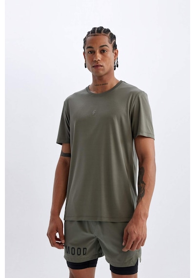 DeFactoFit Slim Fit Dar Kesim Bisiklet Yaka Baskılı Sporcu Kısa Kollu Tişört X6142AZ24AUKH398