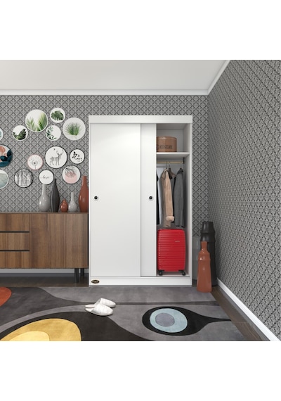 Kenzlife Gardırop Sürgülü Kapaklı Kapılı Karanfil110 Byz Gardolap Dolap