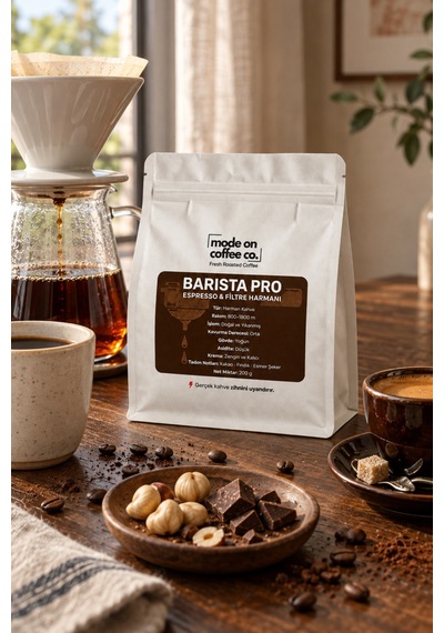 Barista Pro Filtre Ve Espresso Harmanı 200 Gr Natural Ve Yıkanmış Medium Kavrum - Espresso Makinesi İçin Öğütülmüş
