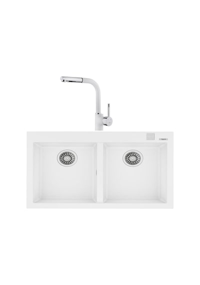 Teka Forsquare 790 Granit Evye Beyaz + Ark 938 Batarya Beyaz Set