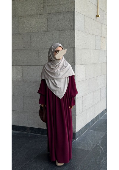Qalortex Scarf Premium Jakarlı Sare Büyük Boy Eşarp -gri