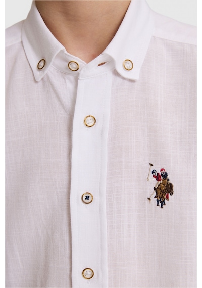 U.S. Polo Assn. Erkek Çocuk Beyaz Gömlek Kısa Kollu 50320261-vr013