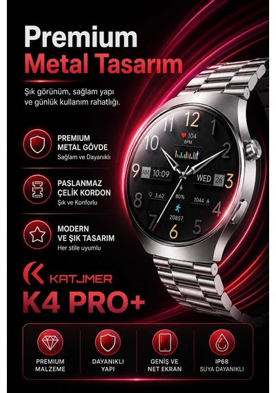Metal Kasa Görünümlü Akıllı Saat Üç Farklı Kayışlı Bluetooth Bildirim Destekli