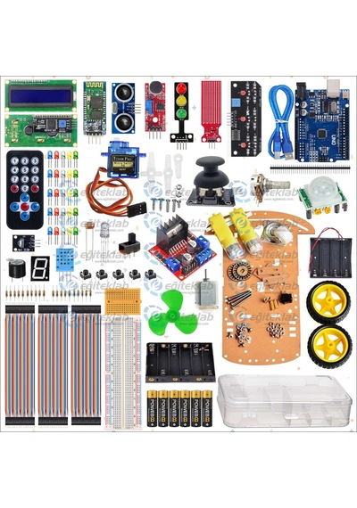 Arduino Gelişmiş Süper Başlangıç Eğitim Seti + Araç Kiti 213 Parça