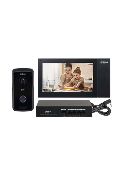 Dahua KTP02 7" TFT LCD Dokunmatik Ekran Çok Yönlü Mikrofon Villa Tipi IP Intercom Kiti