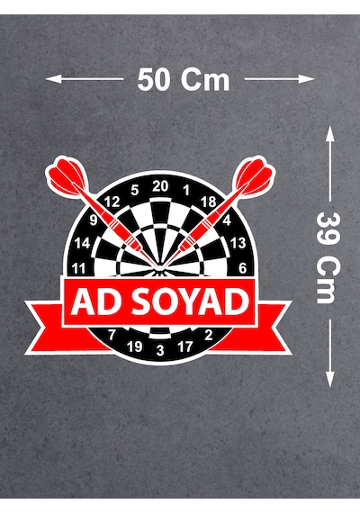 Kişiye Özel Dart Sticker - Yazı Isim Sticker - 00270 50x39 Cm