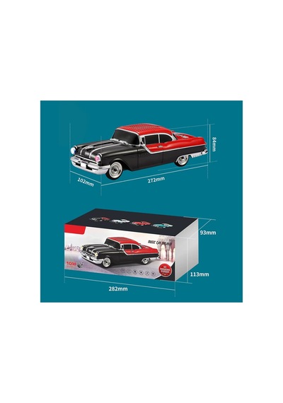 Nostaljik Araba Şarjlı Led Işıklı Kablosuz Hoparlör Bluetooth Speaker Fm Radyo Sd Kart Usb