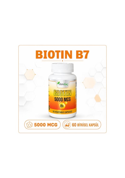 Biotin 5000 Mcg 2 Kutu 120 Bitkisel Kapsül Biotin Takviye Edici Gıda