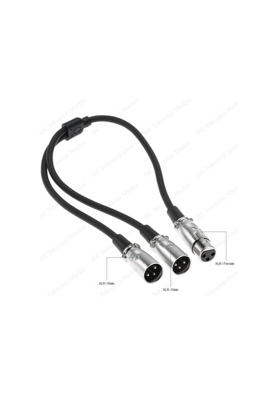 3 Metre Xlr Dişi 2Xlr Erkek Mikser Mikrofon Ses Splitter Y Kablo