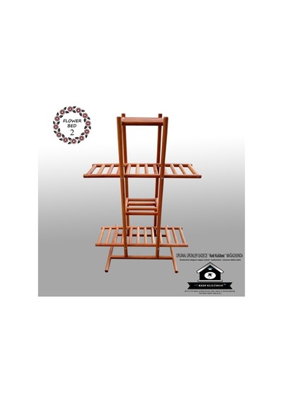 Eskitme Ahşap Çiçeklik - Dekoratif Çiçek Standı -Saksılık-