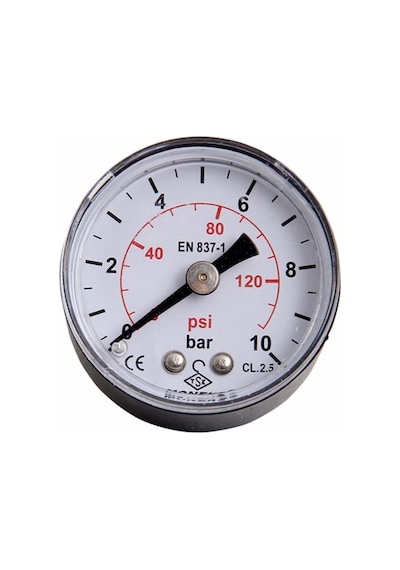 Manometre 50 0-10Bar - Metal Gövdeli - Arkadan Çıkışlı - Monek