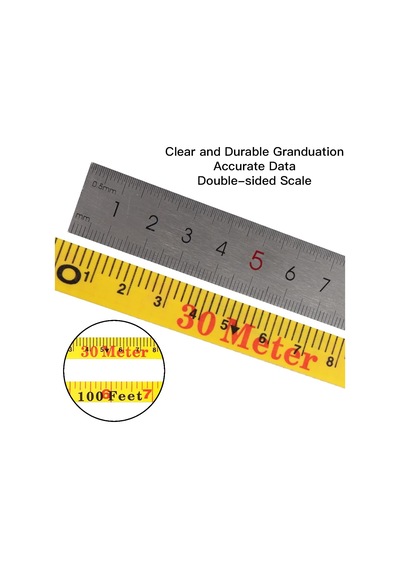Açık Makara Fiberglas Şerit Metre, 165 Ayak Mezurası, Mühendisler, Dış Mekan, Atletik Alanlar İçin İnç/metrik 0 - 300 MM