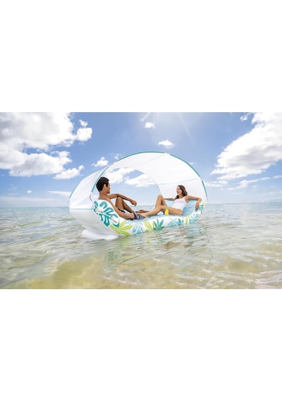 Intex 56294 Tropikal Gölgelikli Ada Yatak 224cm Çift Kişilik Çok Renkli