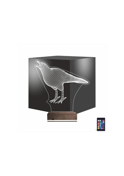 Luvivia Karga Kuş 3d Lamba - Masa Gece Lambası Şeffaf