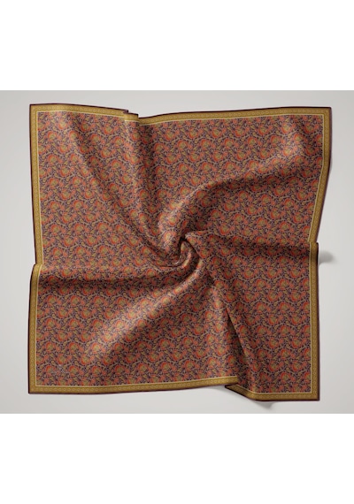 Silk Home Soft Eşarp 73077-16 Yağ Yeşili, Mürdüm, Parlak Turuncu