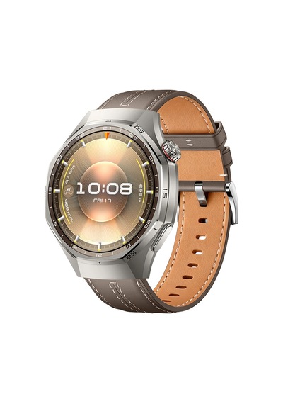 Sneezy Huawei Watch Gt6 Pro 46mm İle Uyumlu Dikiş Desenli Deri Metal Tokalı Akıllı Saat Kordonu