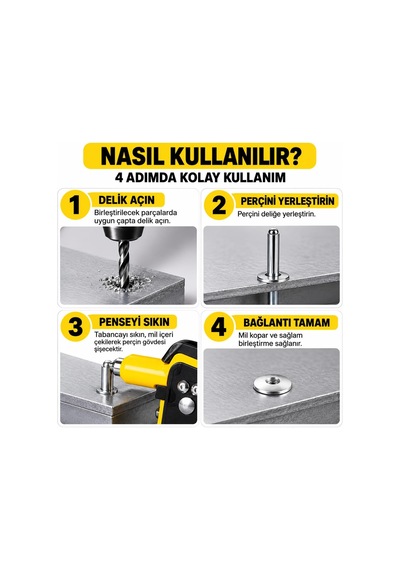 Berlın-sel Profesyonel Pop Perçin Tabancası Seti 2.4-3.2-4.0-4.8 Mm Kör Perçin Pensesi Değiştirilebilir Uçlu Metal Gövdeli Ergonomik Saplı Sac Alüminyum Oto Tamir El Aleti Berlın-sel Profesyonel Pop Perçin Tabancası Seti 2.4-3.2-4.0-4.8 Mm Kör Perçin Pensesi Değiştirilebilir Uçlu Metal Gövdeli Ergonomik Saplı Sac Alüminyum Oto Tamir El Aleti