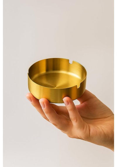 Busstier Gold Metal Küllük, Modern Silindir Tasarım Kül Tablası, Portatif Araç Küllüğü, Ev Ve Ofis İçin Şı Genel