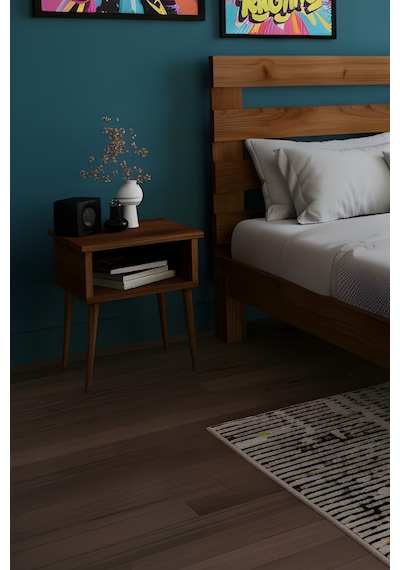 Renazzo Urban Masif Ahşap Karyola Ve 2 Adet Komodin Ceviz 180x200 Ceviz - 180 X 200