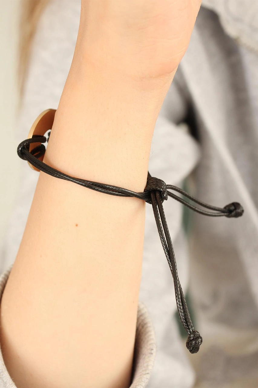 Hope Umutlu Siyah Deri İpli Unisex Mood Bileklik Diğer