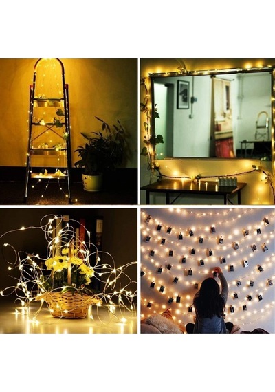 Sarı Peri Led Flaşlı Işık 3 Metre Dekoratif Oda Ve Organizasyon Aydınlatması Çok Renkli
