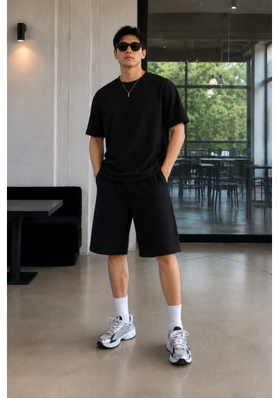 Cool Tarz Erkek %100 Pamuk Regular Fit Cepli Şort Günlük Rahat Yazlık Basic Şort Siyah Siyah Cool Tarz Erkek %100 Pamuk Regular Fit Cepli Şort Günlük Rahat Yazlık Basic Şort Siyah Siyah