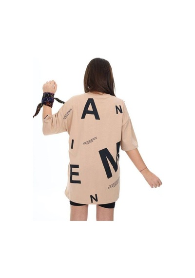 Ekkokids Çocuk Pano Baskılı Tshirt-14543 Kahverengi