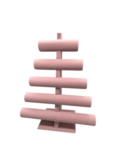 Yerli Üretim Süet Kumaş Pembe Renk Beş Kademeli 45/34 Cm Bileklik-saat Sergileme Standı Çok Renkli