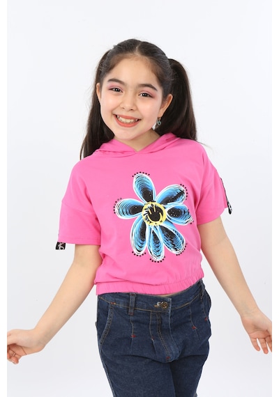 Toontoy Kids Toontoy Kız Çocuk Önü Çiçek Baskılı Tişört Fuşya Toontoy Kids Toontoy Kız Çocuk Önü Çiçek Baskılı Tişört Fuşya