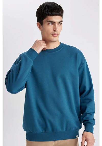 DeFacto Oversize Geniş Kalıp Bisiklet Yaka Basic Düz Sweatshirt T5139AZ24SPBE785