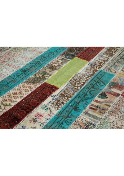 Bespoky Kiremit Patchwork Salon Halısı El Dokuma Çok Renkli