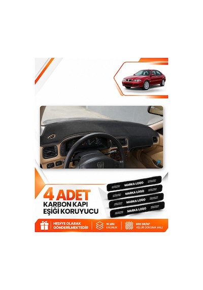 Rover 45 1999-2005 Uyumlu Torpido Koruma Koruyucu Kılıfı Halısı Örtü Göğüs Panel - Siyah