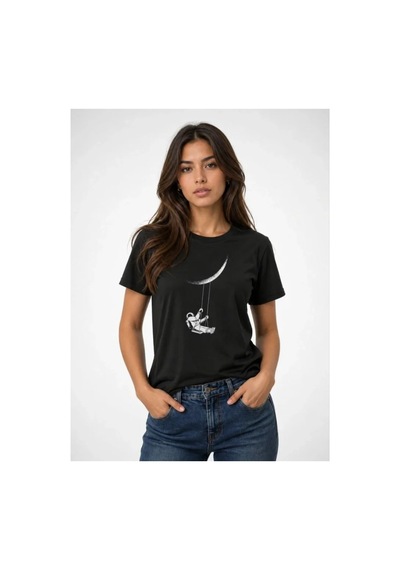 Butik İstanbul Astronot Ay Temalı Tişört Kısa Kol Yazlık Bisiklet Yaka T-shirt - Siyah Butik İstanbul Astronot Ay Temalı Tişört Kısa Kol Yazlık Bisiklet Yaka T-shirt - Siyah