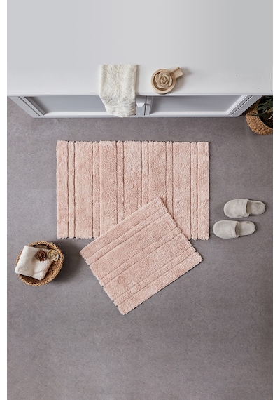 Doquhome Pera Banyo Paspası Pudra 60x100cm Pudra