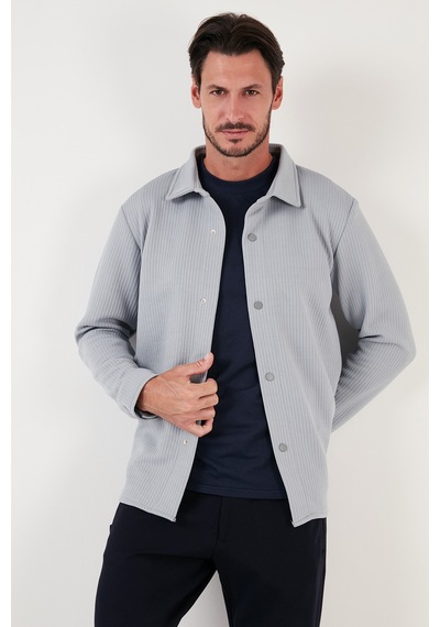 Buratti Fitilli Çıtçıtlı Relaxed Fit Erkek Gömlek 5905510 Açık Gri