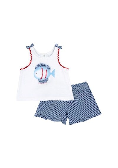 Chicco 2'lı Takım / Atlet+pantalon 09073895000000 000038 Whıte & Blue Beyaz - Mavi