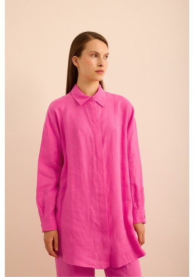 Aker Keten Tunik Pembe Pembe