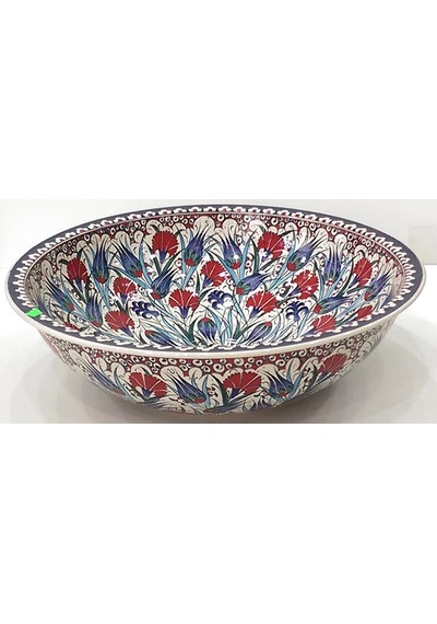 Can Seramik - El Yapımı Desenli Iznik Çini Lavabo