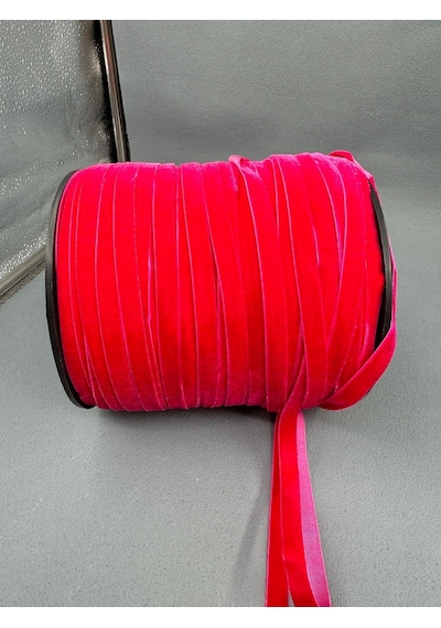 Paşateks- 1 Cm Düz Kadife-5 Metre -b.kırmızı