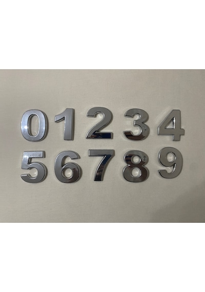 2 İki Numara Yapışkanlı Daire Bina Villa Kapı Numarası Krom Crom 4 Cmx5cm No:2 Plastik