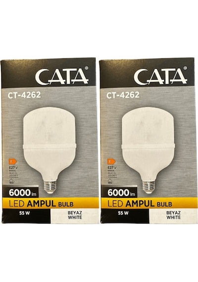 Cata Ct-4262 55w 6400k Beyaz Işık E27 Duylu Led Torch Ampul 2 Adet