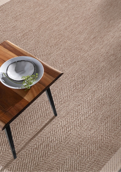Elit Premium Sisal Jut Halı 1405 Hav Ve Toz Yapmaz Bordürlü Halı Bej-krem Bej - Krem