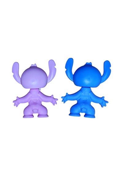 2'li Stitch Ve Angel Figür Oyuncak Yumuşak Vücut Mavi Ve Pembe 6 Cm.