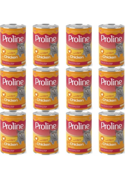 Pro Line Tavuklu Sos İçinde Et Parçacıklı Yetişkin Kedi Konservesi 12 x 400 G
