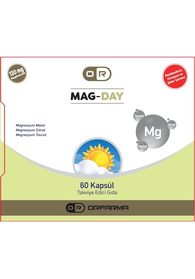 Orfarma Mag-Day Takviye Edici Gıda 60 Kapsül